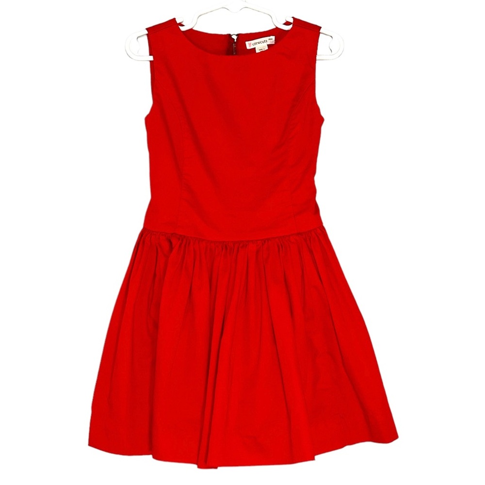 J. Crew Crewcuts Little Girl’s Red Dress Sleeveless Cotton Zip Closure Size 4